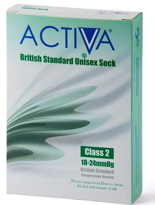 Activa Class 2 Unisex Ribbed Support Socks 18-24 mmHg Brown Large