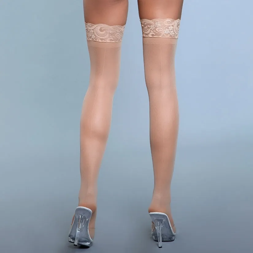 BeWicked Keep A Secret Thigh Highs-Nude O/S-Boxed