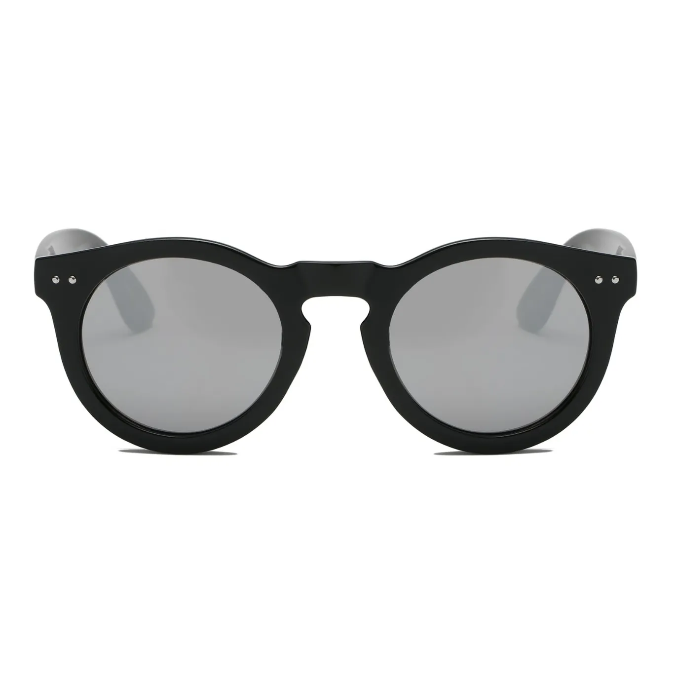 Black Circle Sunglasses - Mirror Lenses