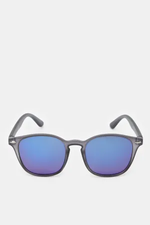 Boys Grey Wayfarer Embellished Sunglasses