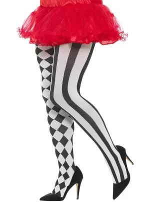 Harlequin Black and White Plus Size Stockings