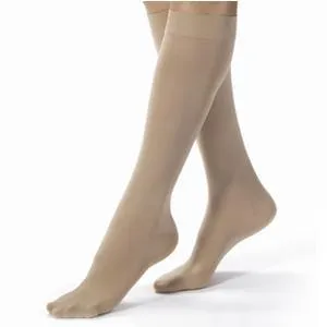 Knee-High Extra-Firm Opaque Compression Stockings Small, Silky Beige