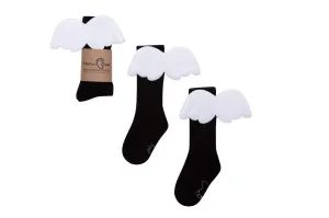 Mama's Feet Children's Knee-High Socks with wings - Black Angels