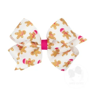 Medium Holiday-themed Printed Grosgrain Hair Bows