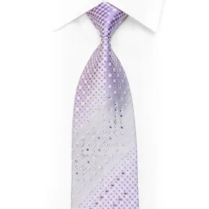 Men's Tie Purple Dots On Mauve With Rhinestones