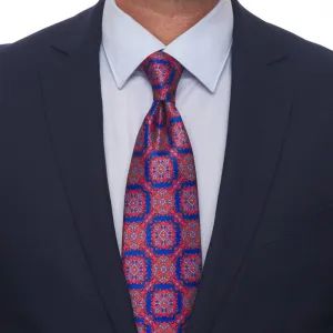 Michelangelo Masterpiece Red and Blue Duchesse Silk Tie