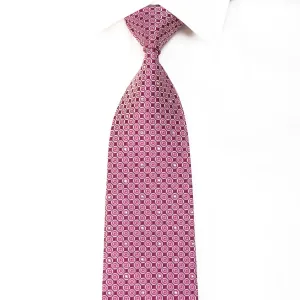 Nina Ricci Men's SIlk Tie Silver Geometric On Purple Sparkling With Rhinestones