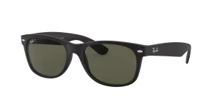 RAY BAN NEW WAYFARER RUBBER BLACK | GREEN CLASSIC G-15 POLARIZED