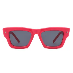 Thick Frame Wayfarer Style Sunglasses in Pink