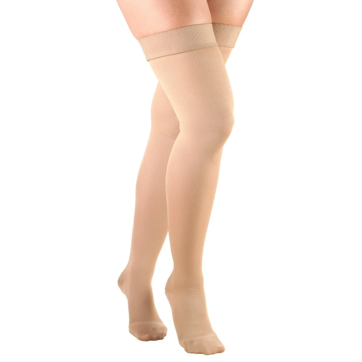 Truform Opaque Thigh High Support Stockings, 15-20 mmHg