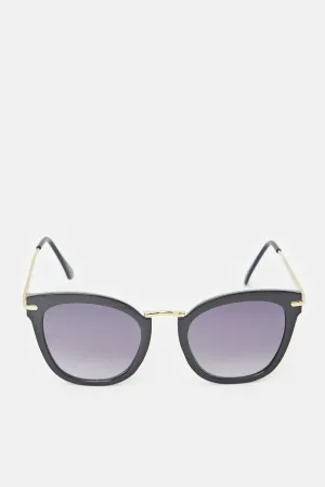 Women Black Cat Eye Oversized Sunglasses